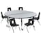 Flash Furniture Mobile 60" Circle Wave Grey Table Set-14" Chairs XU-GRP-14CH-A60-HCIRC-GY-T-P-CAS-GG - alternate 4